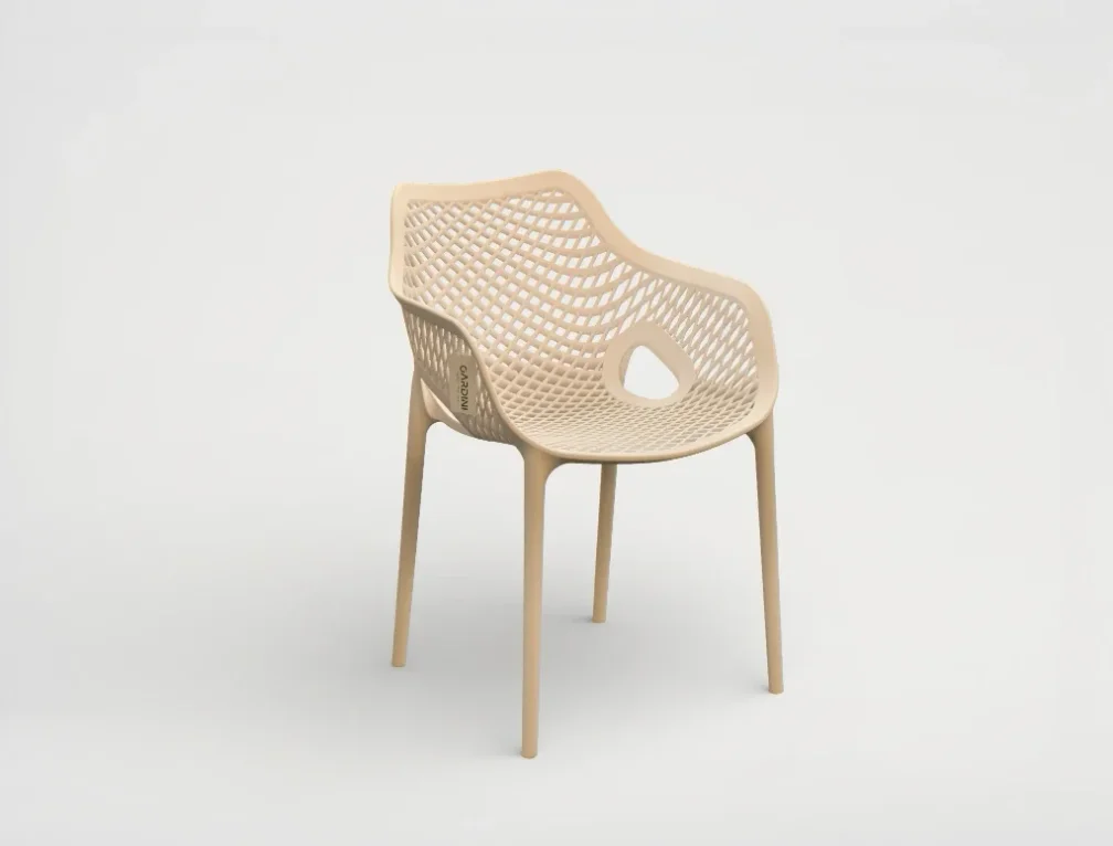כסא מעוצב בז' דגם לינה LINA ARM CHAIR גארדיני Gardini - עיצוב מודרני ועמיד לגינה