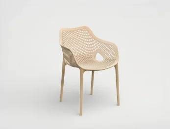 כסא מעוצב בז' דגם לינה LINA ARM CHAIR גארדיני Gardini - עיצוב מודרני ועמיד לגינה