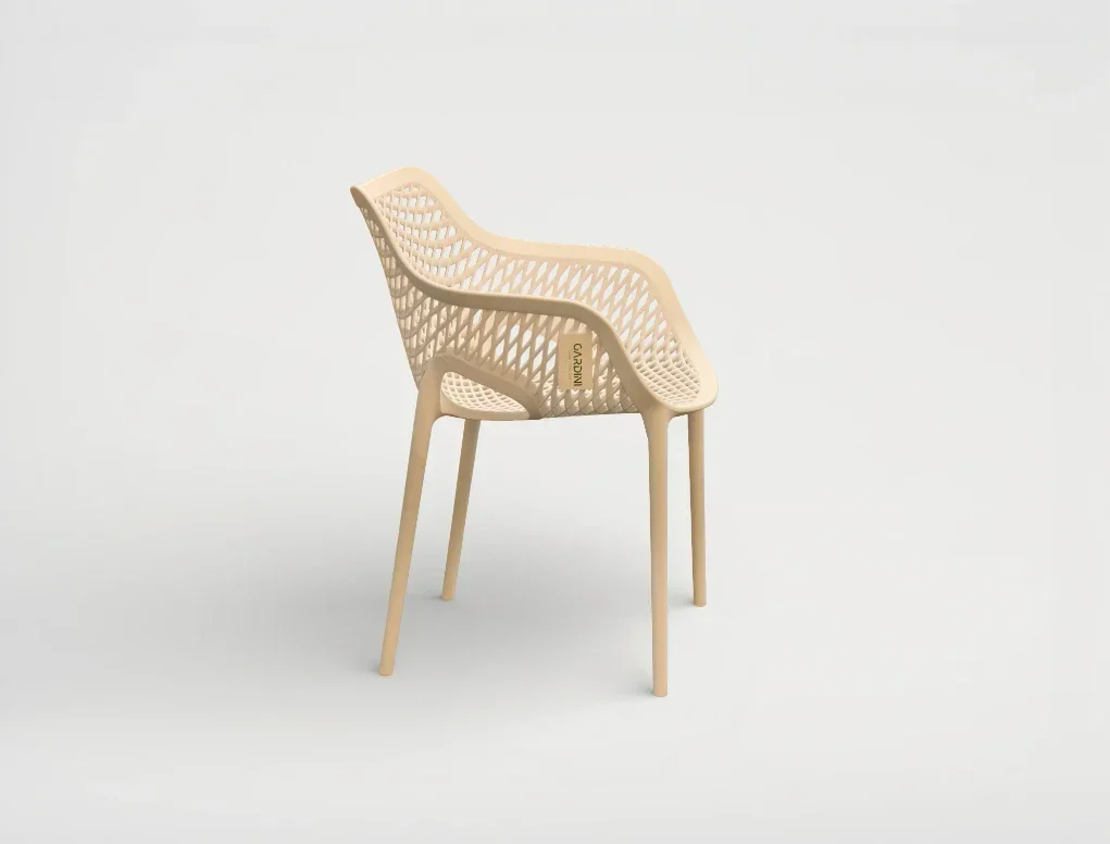 כסא מעוצב בז' דגם לינה LINA ARM CHAIR גארדיני Gardini - עיצוב מודרני ועמיד לגינה