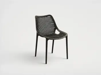 כסא מעוצב שחור ללא משענות ידיים דגם לינה LINA CHAIR גארדיני Gardini - עיצוב Mesh מודרני