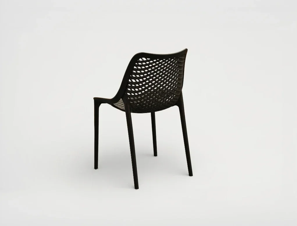 כסא מעוצב שחור ללא משענות ידיים דגם לינה LINA CHAIR גארדיני Gardini - עיצוב Mesh מודרני