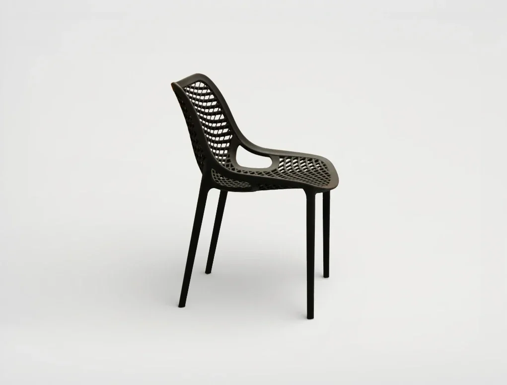 כסא מעוצב שחור ללא משענות ידיים דגם לינה LINA CHAIR גארדיני Gardini - עיצוב Mesh מודרני