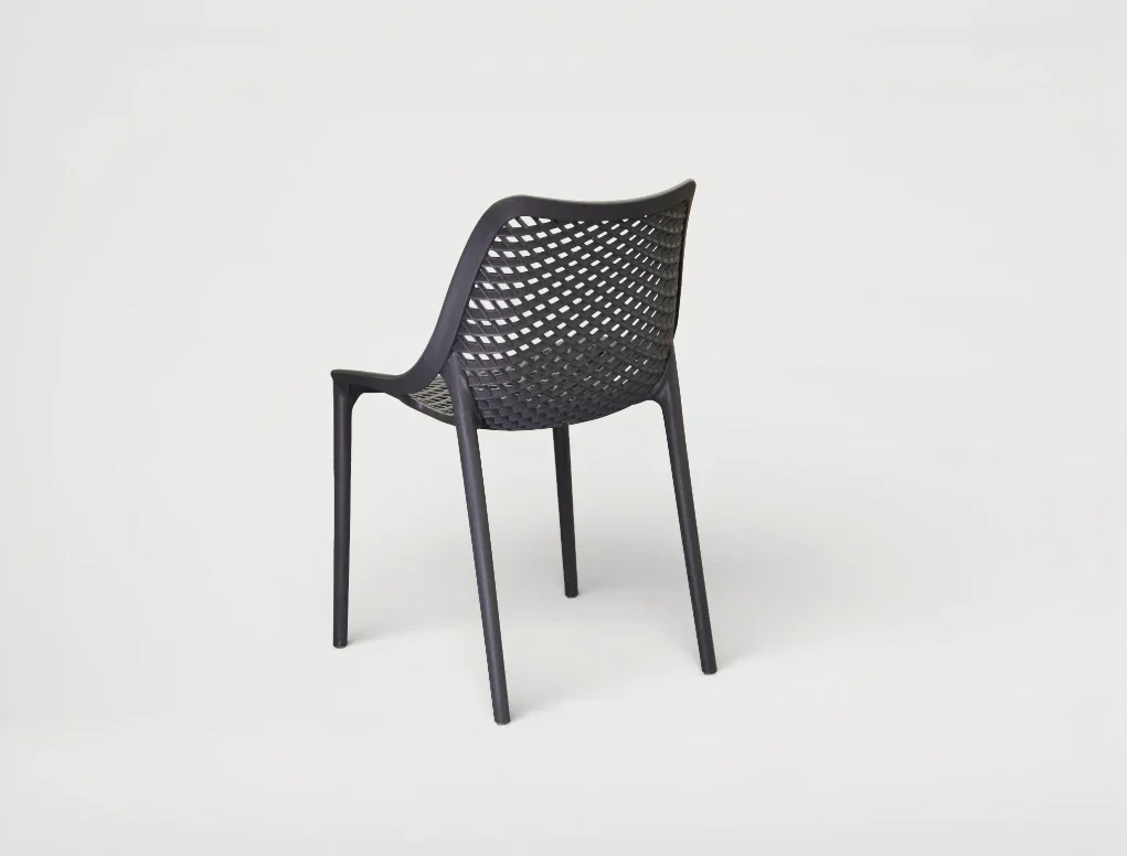 כסא מעוצב אפור כהה ללא משענות ידיים דגם לינה LINA CHAIR גארדיני Gardini - עיצוב Mesh מודרני ועמיד