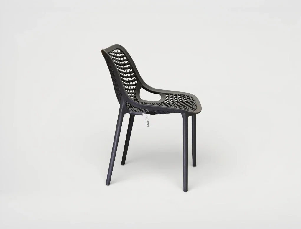 כסא מעוצב אפור כהה ללא משענות ידיים דגם לינה LINA CHAIR גארדיני Gardini - עיצוב Mesh מודרני ועמיד