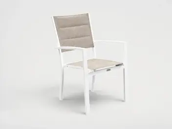 כיסא מעוצב לגינה ולמרפסת דגם MAJORIQUE בצבע לבן במידות 60.5x48x92 ס"מ - גארדיני ריהוט גן Gardini