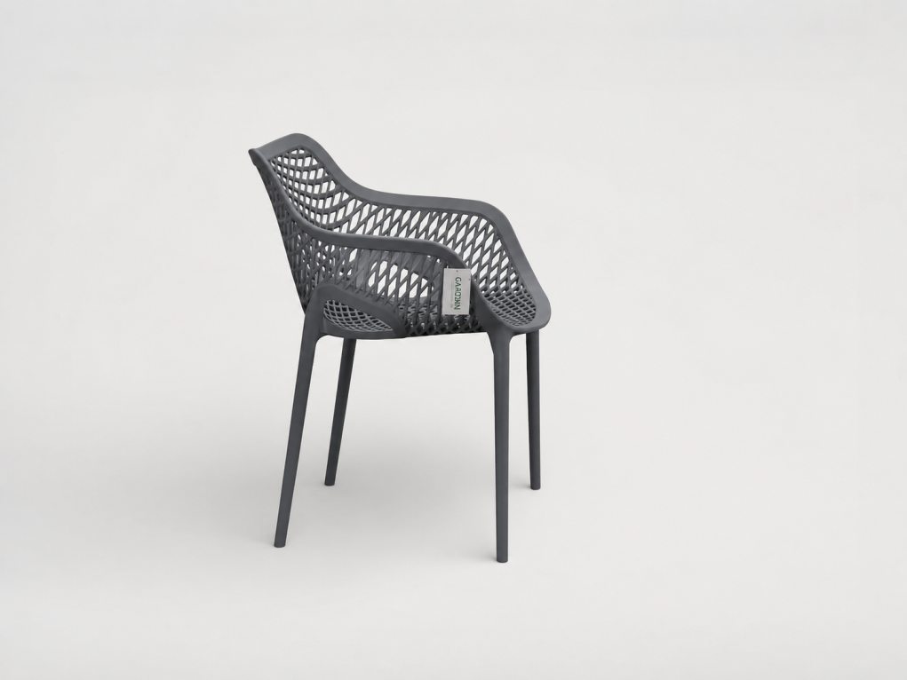 כסא מעוצב לגינה עם משענות ידיים דגם לינה LINA ARM CHAIR אפור כהה מבית גארדיני Gardini - עיצוב מודרני