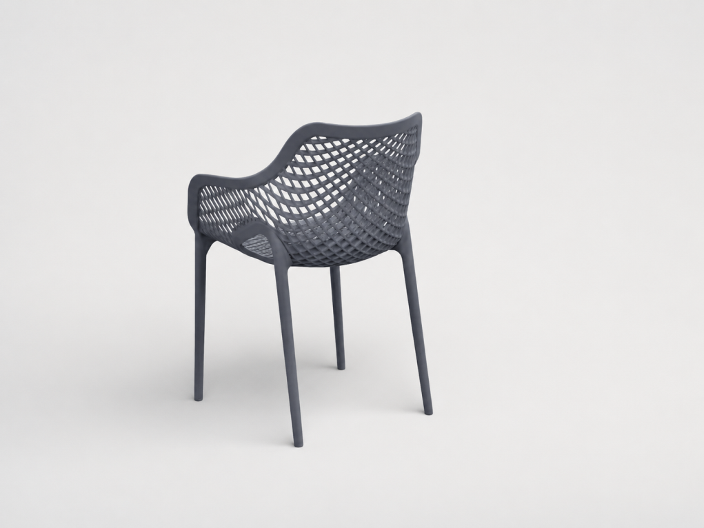 כסא מעוצב לגינה עם משענות ידיים דגם לינה LINA ARM CHAIR אפור כהה מבית גארדיני Gardini - עיצוב מודרני