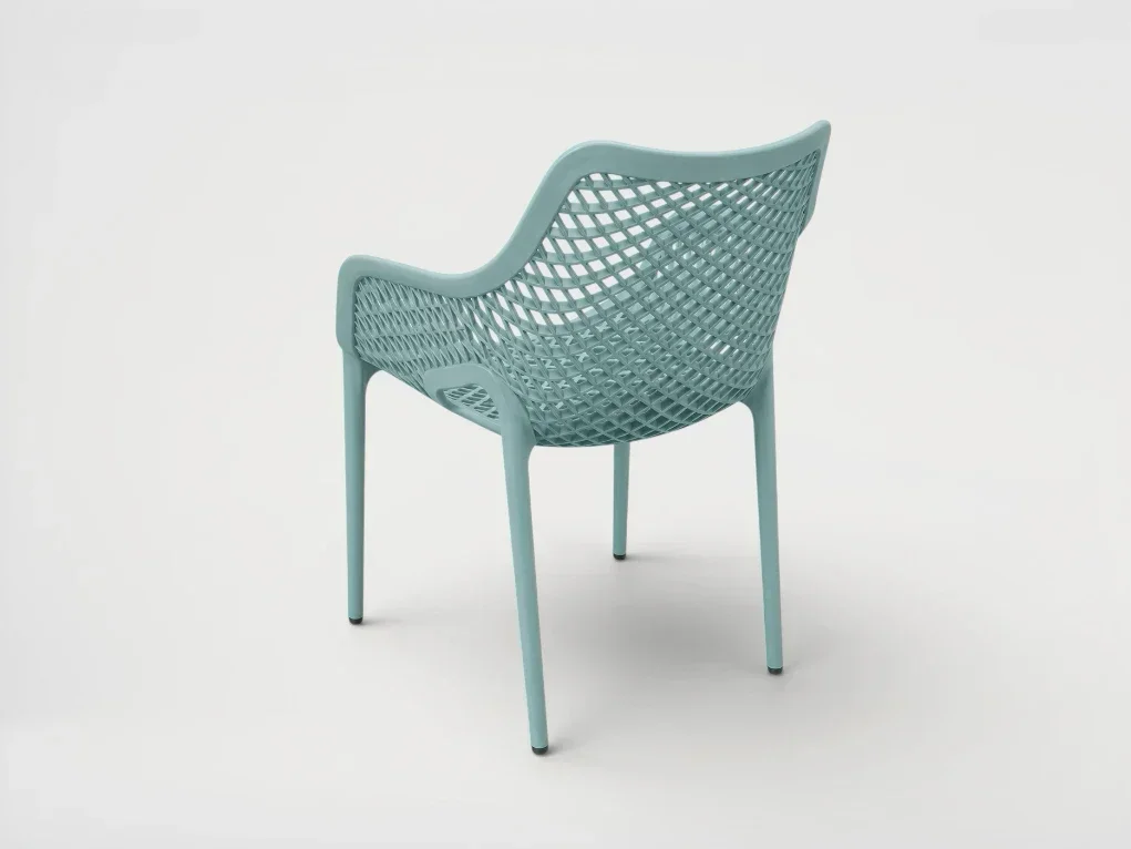כסא מעוצב תכלת עם משענות ידיים דגם לינה LINA ARM CHAIR גארדיני Gardini - עיצוב מודרני ועמיד לגינה