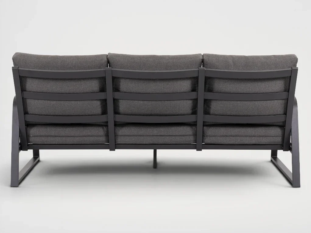 מערכת ישיבה מאלומיניום עם שזירת חבלים דגם TAHITI בגוון שחור - גארדיני ריהוט גן Gardini